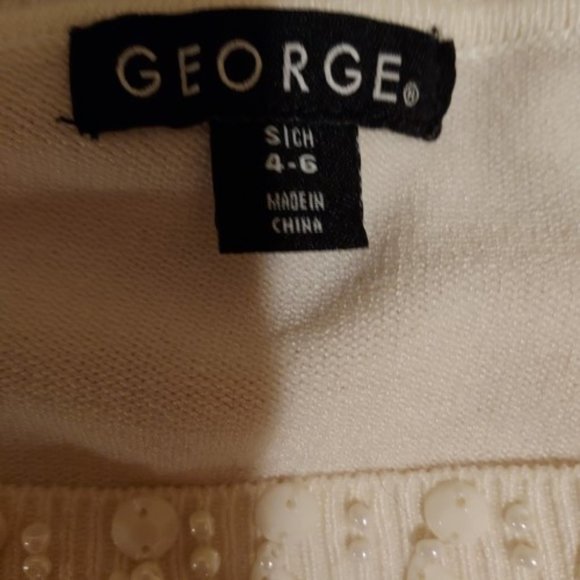 George Tusk Embellished Beaded Neckline Long Sleeve Sweater Size S NWT - Picture 7 of 9